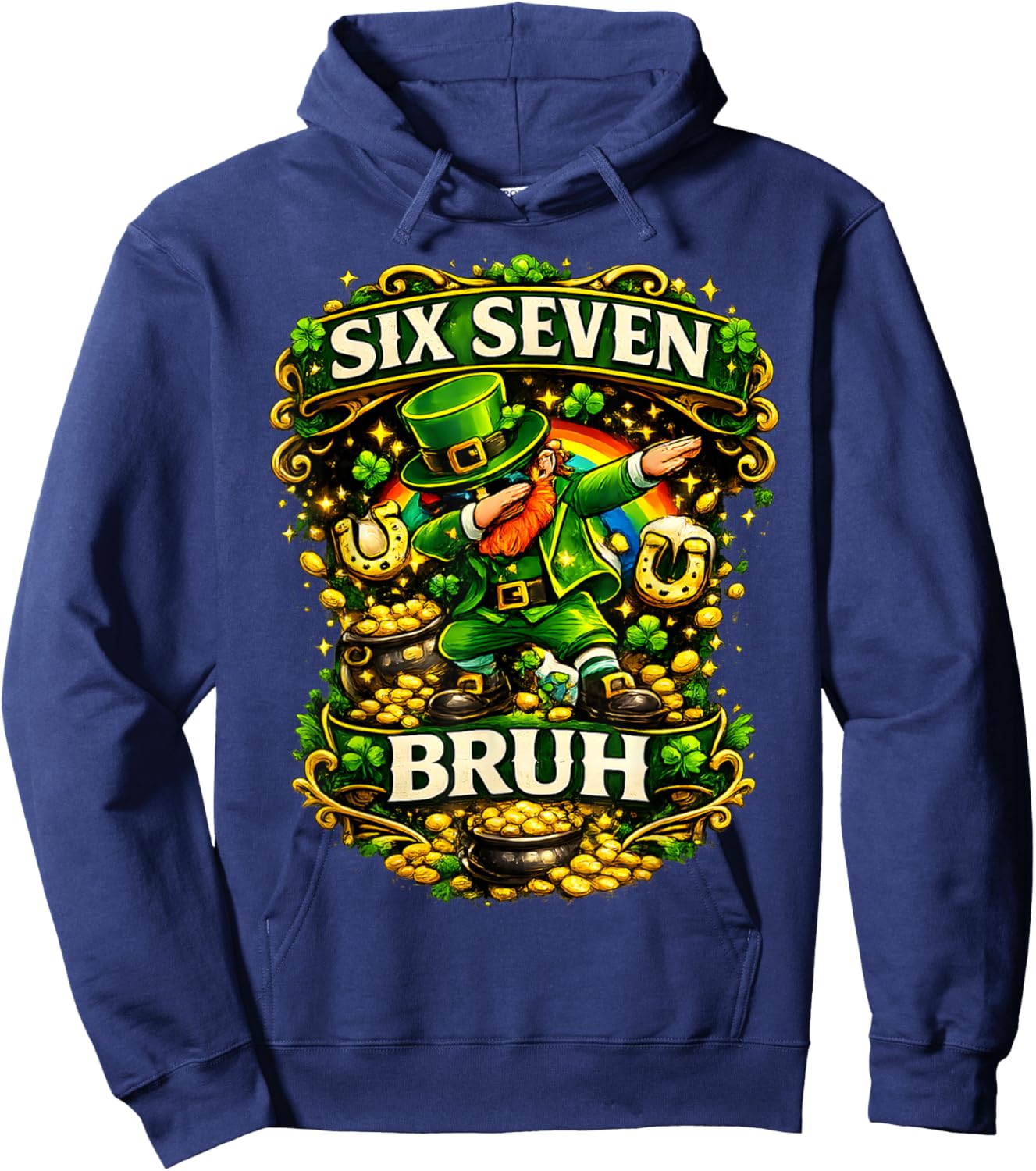 Bruh 67 six Seven Patrick's Day for Kids Boys Men Women Meme Hoodie - Hoodie | Navy