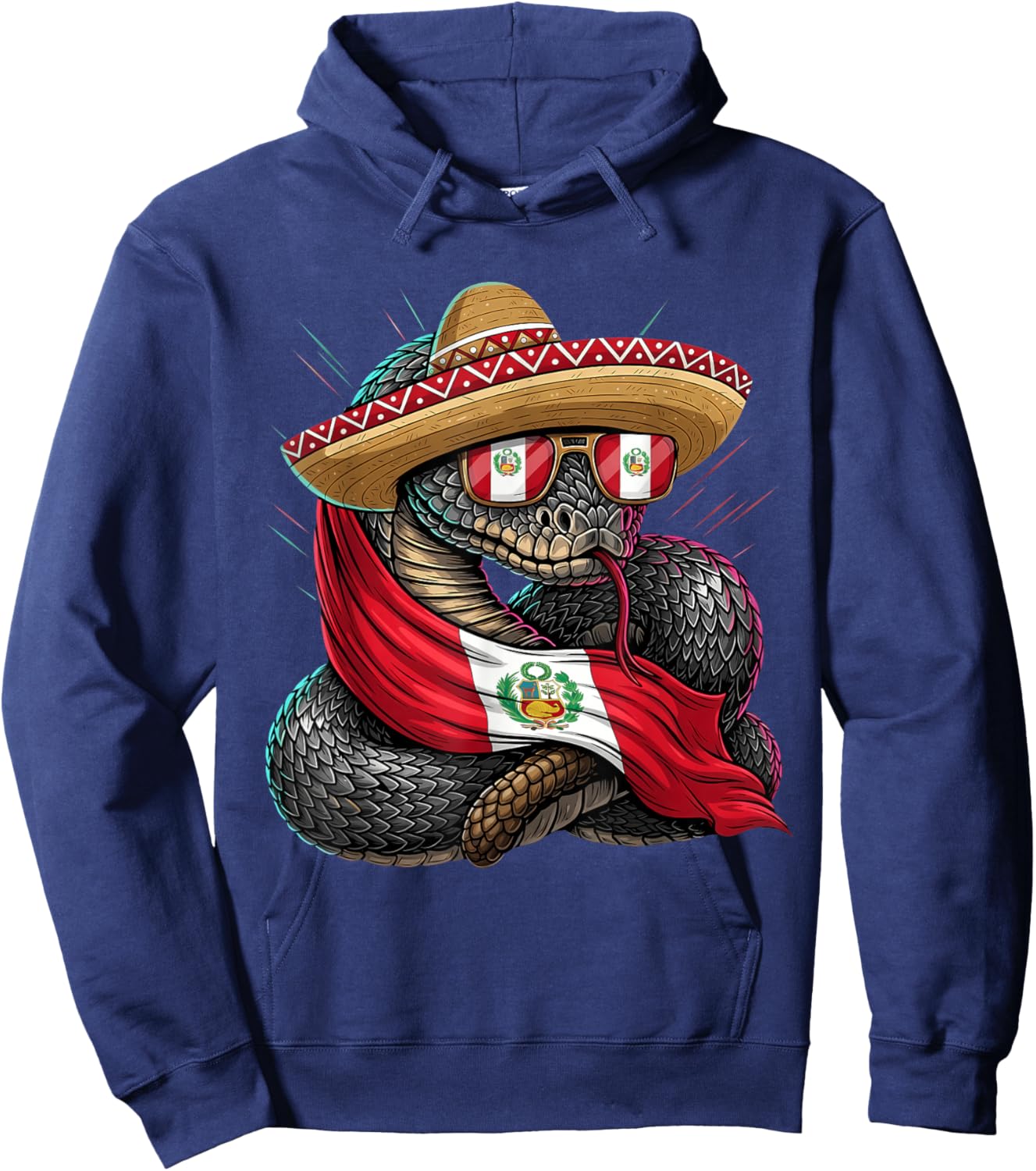 Peru Flag Snake Peruvian Roots Peruvian Flag Peruvian Pride Hoodie - Hoodie | Navy
