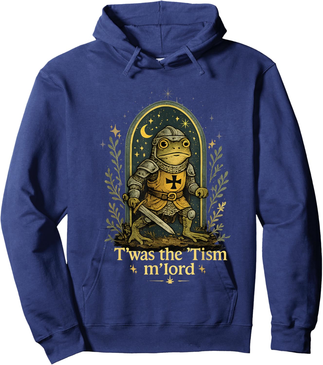 Funny T'was The 'Tism M'Lord Medieval Knight Frog tsim Hoodie - Hoodie | Navy