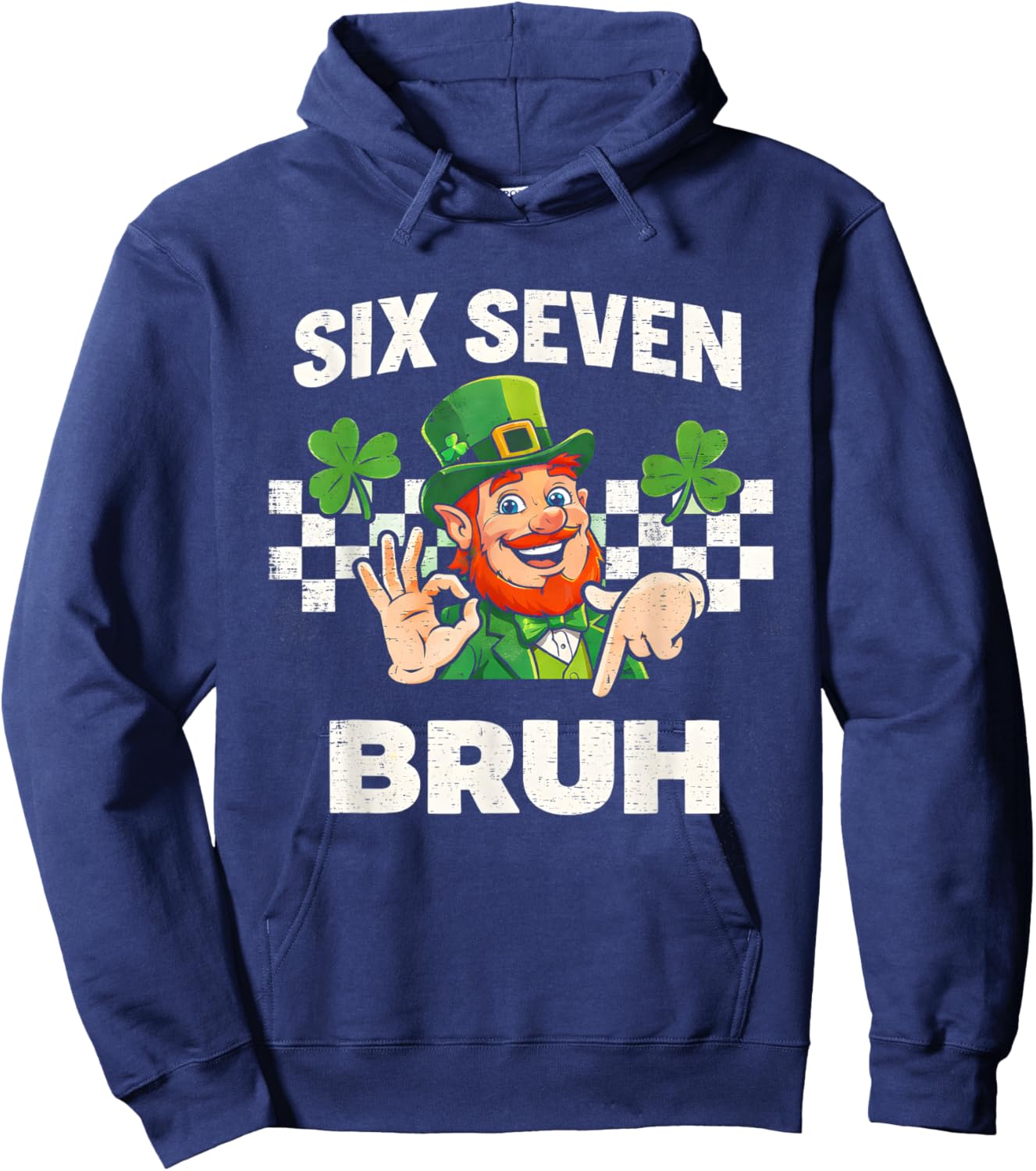 Six Seven Bruh St Patricks Day 6 7 Meme 67 Kids Youth Boys Hoodie - Hoodie | Navy