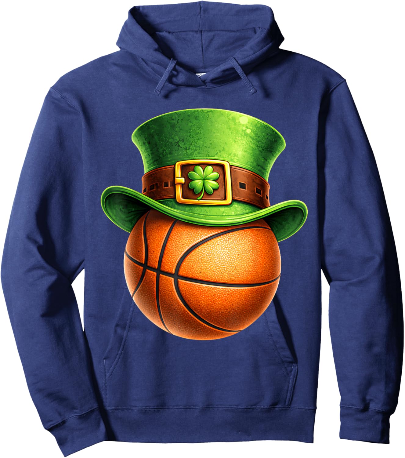 Basketball St Patricks Day Men Boys Kid Sport Green Shamrock Hoodie - Hoodie | Navy