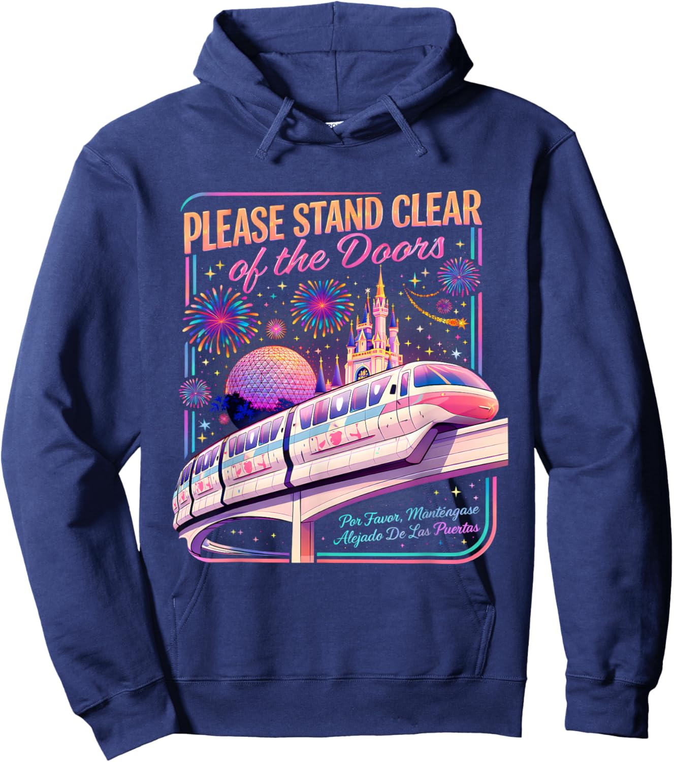 Please Stand Clear of The Doors Monorail Art Hoodie - Hoodie | Navy