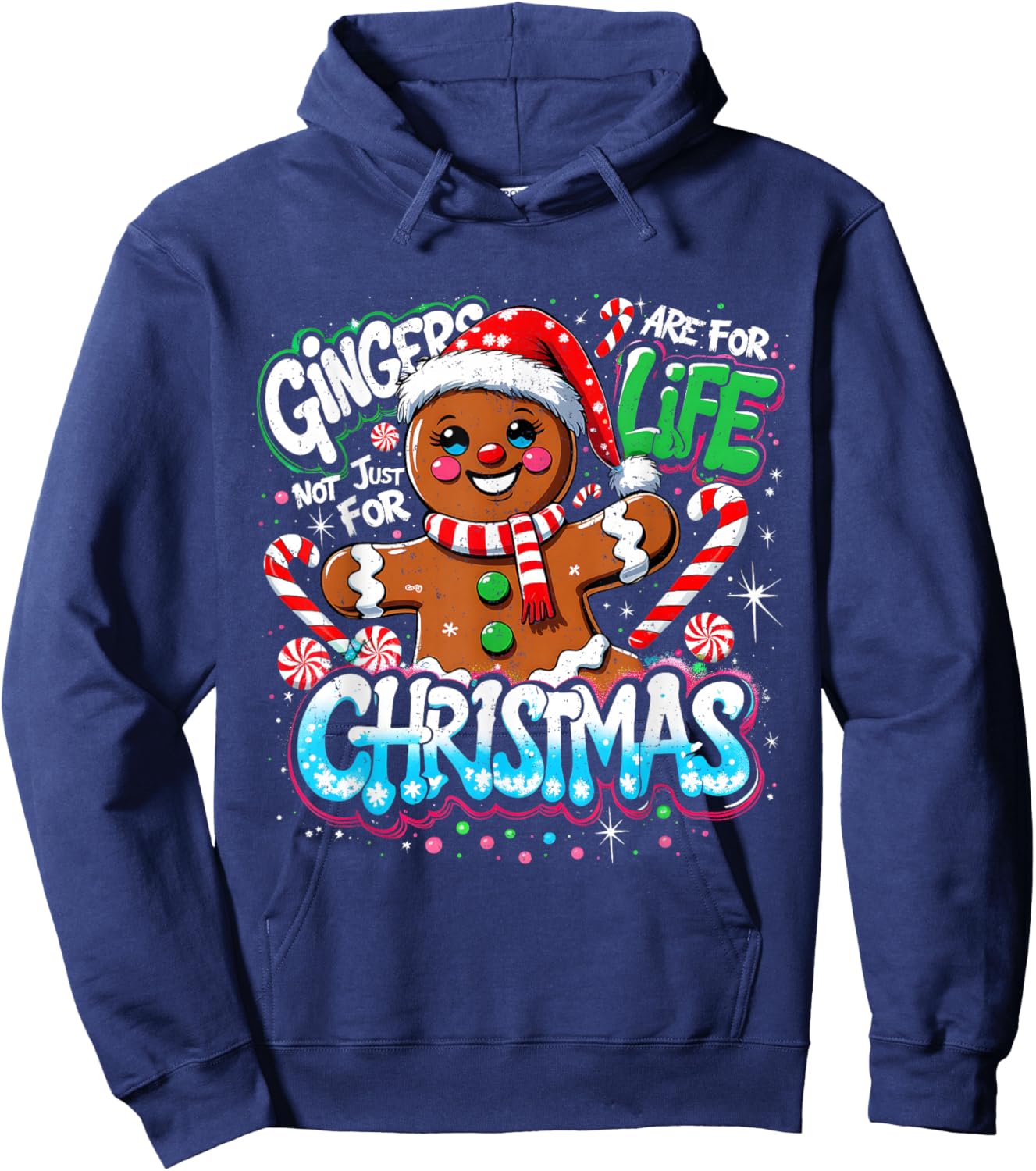 Gingerbread Funny Christmas Cookie Gingers Life Hoodie - Hoodie | Navy