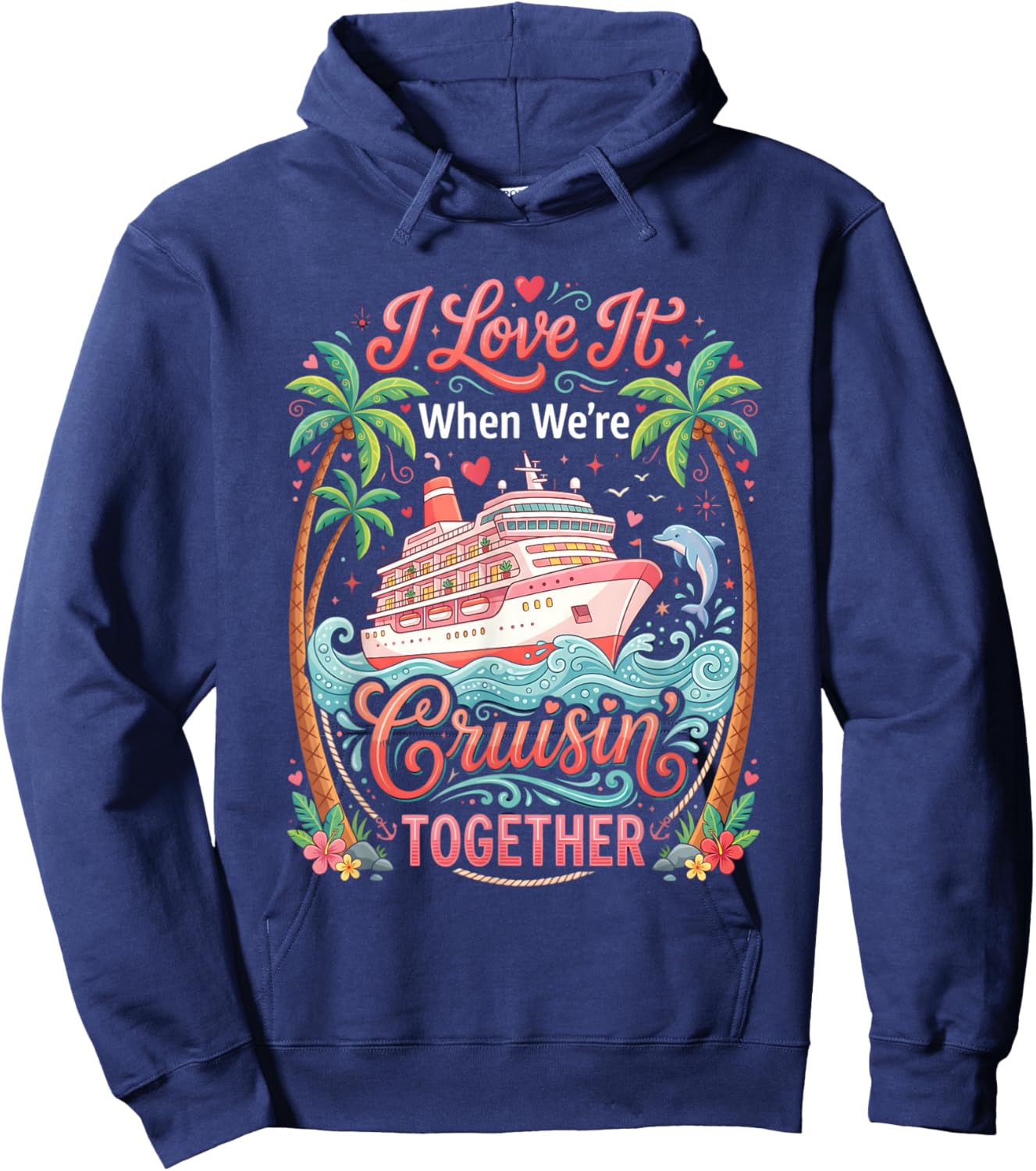 Valentines Day Cruise Squad 2026 Matching Couple Valentine Hoodie - Hoodie | Navy