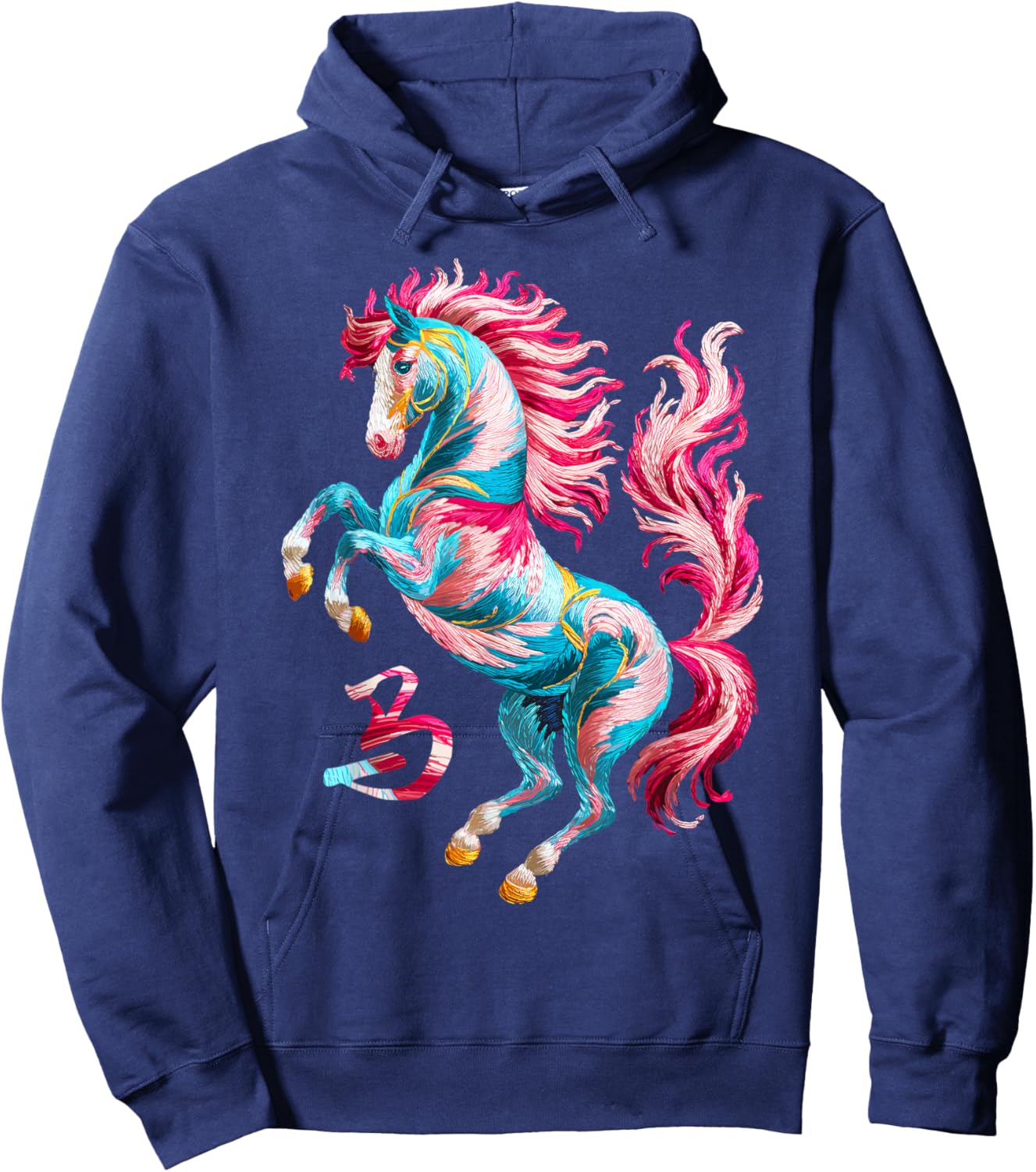 Zodiac Horse Chinese Lunar New Year Astrology Design Hoodie - Hoodie | Navy