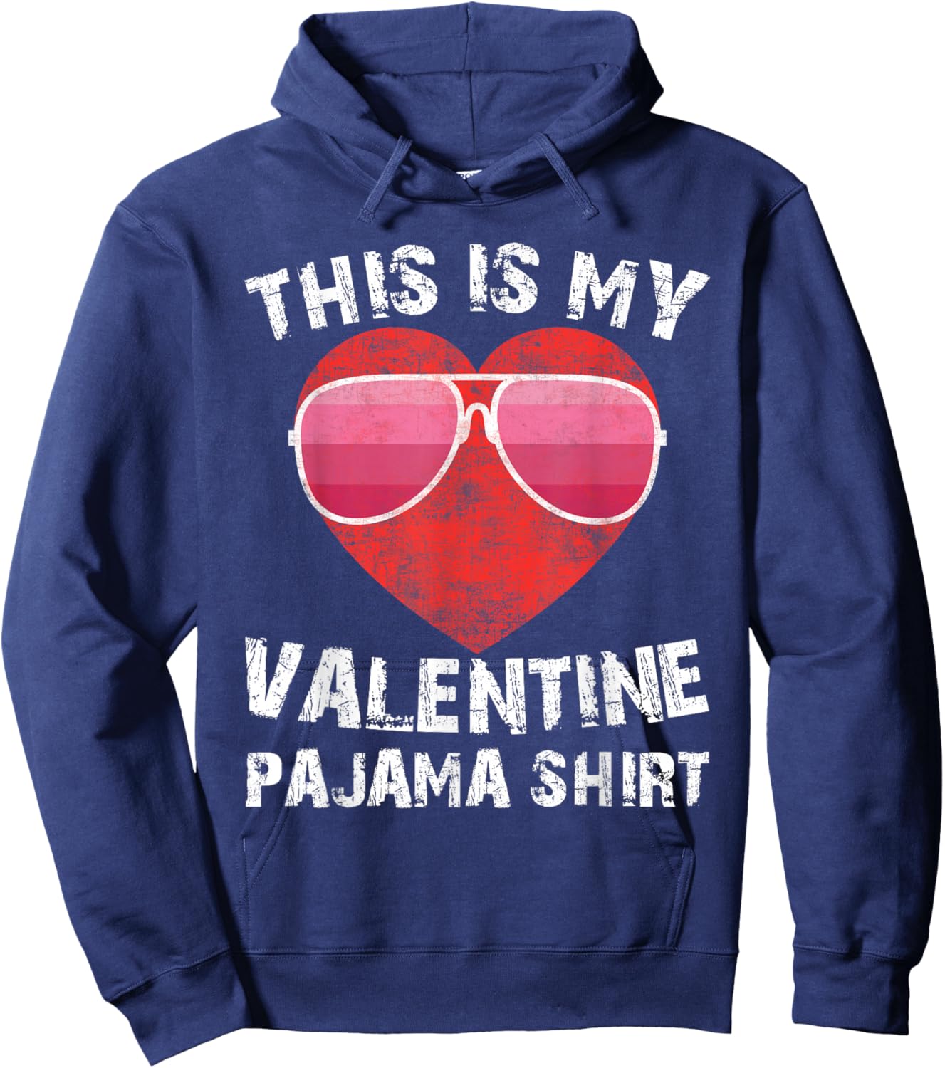 This is My Valentine Pajama Valentines Day Men Women Kids Hoodie - Hoodie | Navy