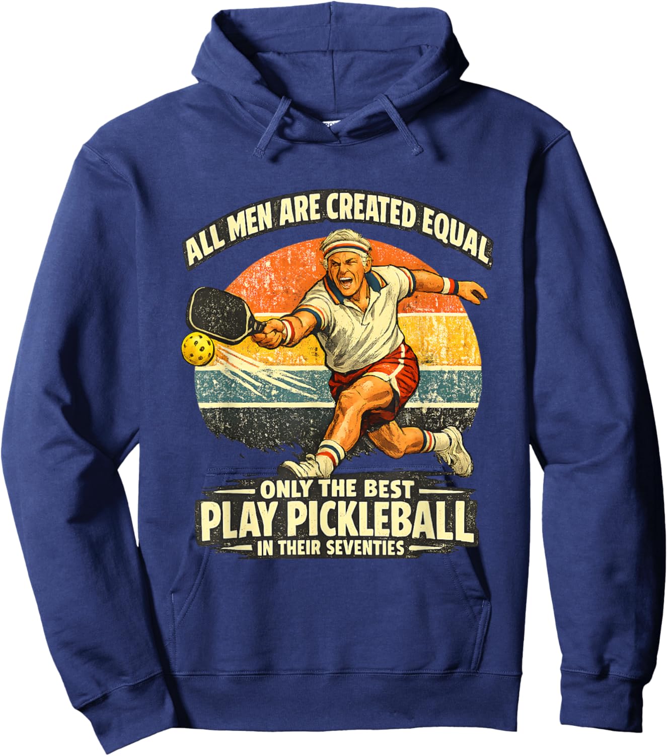 Funny 70th Birthday Pickleball Player 70 Years Old Paddle Hoodie - Hoodie | Navy