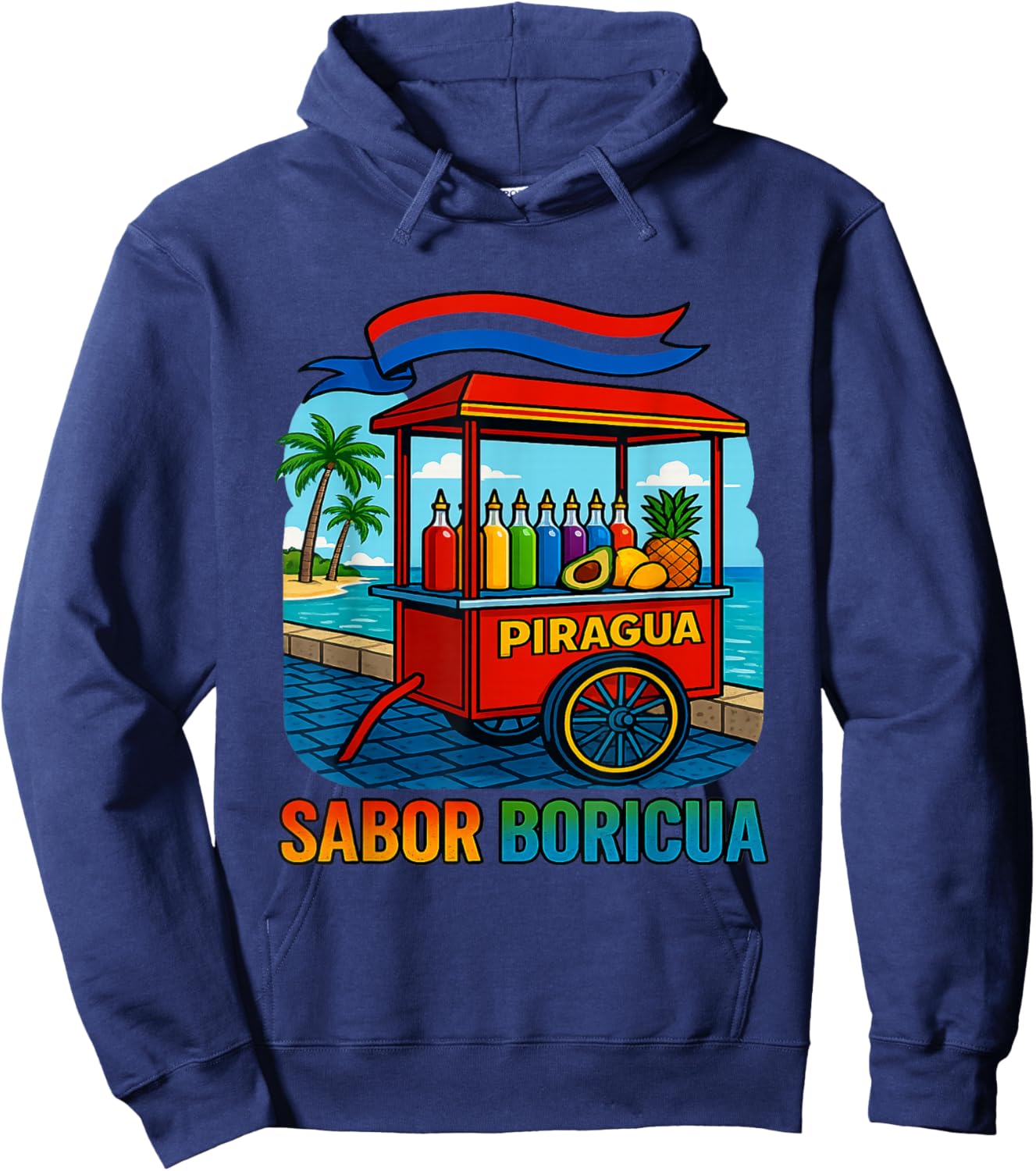 Piragua Sabor Boricua Tropical Vibes Puerto Rico Hoodie - Hoodie | Navy