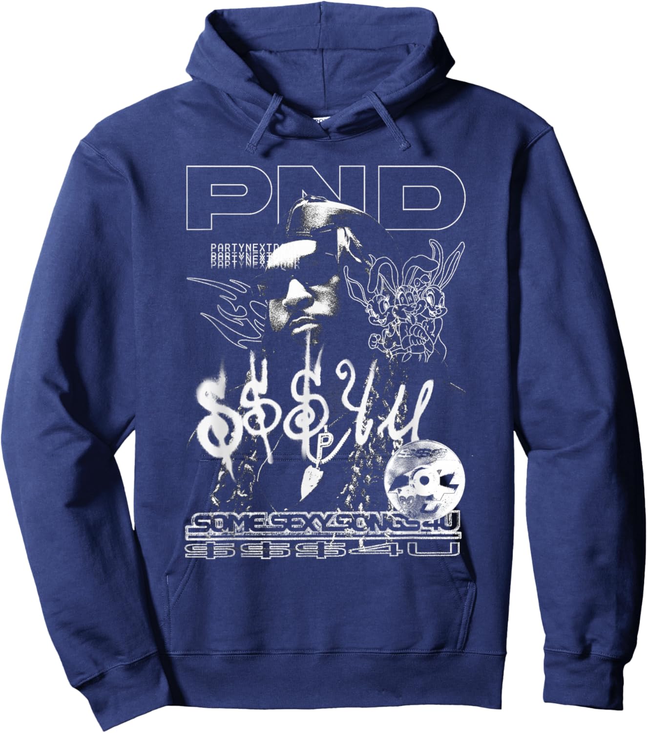 PARTYNEXTDOOR Outline Graphic Hoodie - Hoodie | Navy