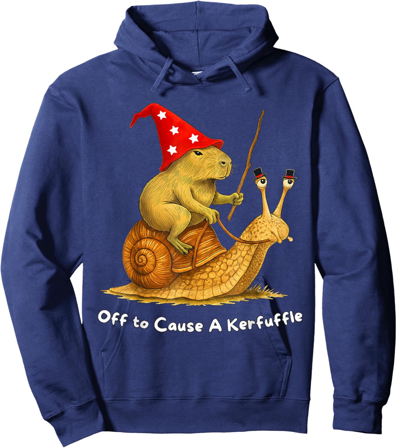 Witchy Capybara Snail Meme Humor Hoodie - Hoodie | Navy