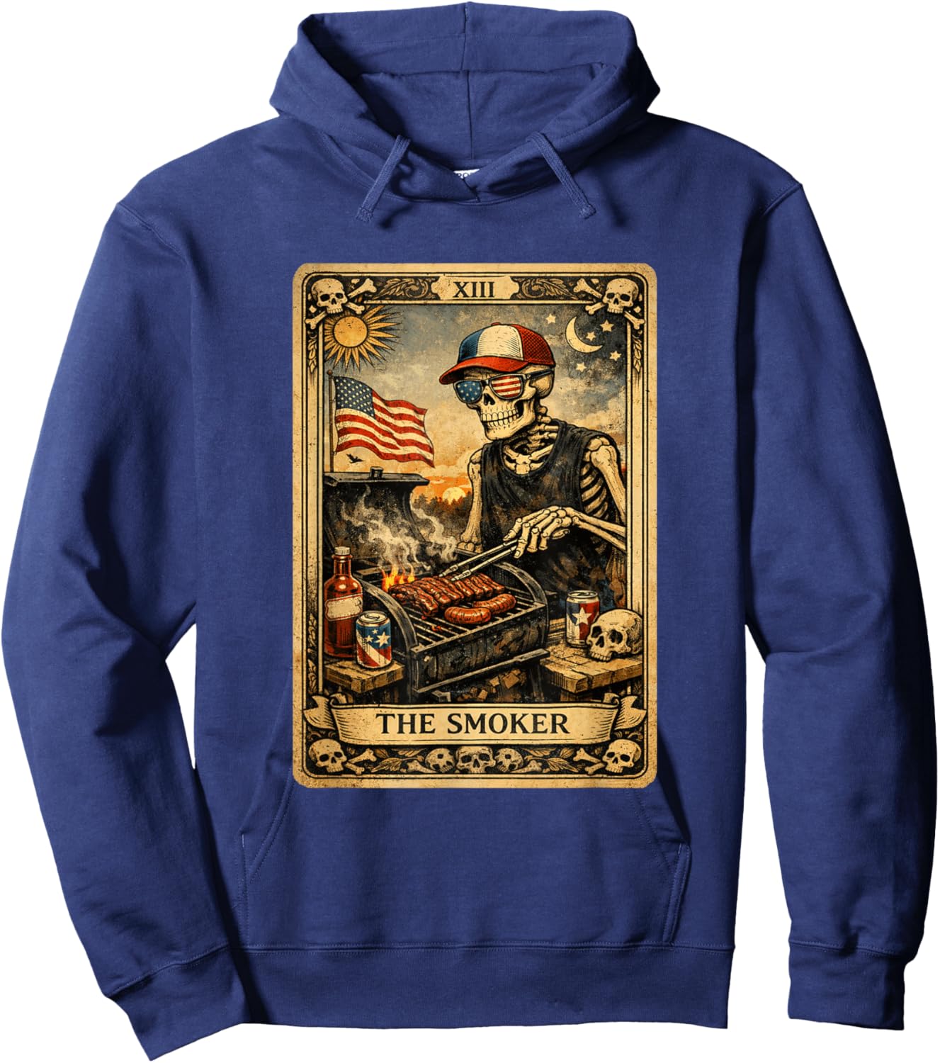 Grilling BBQ Shirt Funny BBQ Chef BBQ Lover Hoodie - Hoodie | Navy