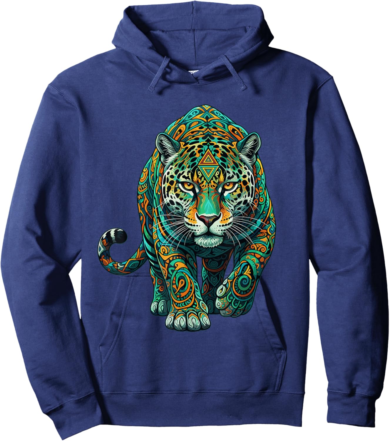 Mandala Spiritual Jaguar Zen Art Mindfulness Wisdom Yoga Hoodie - Hoodie | Navy