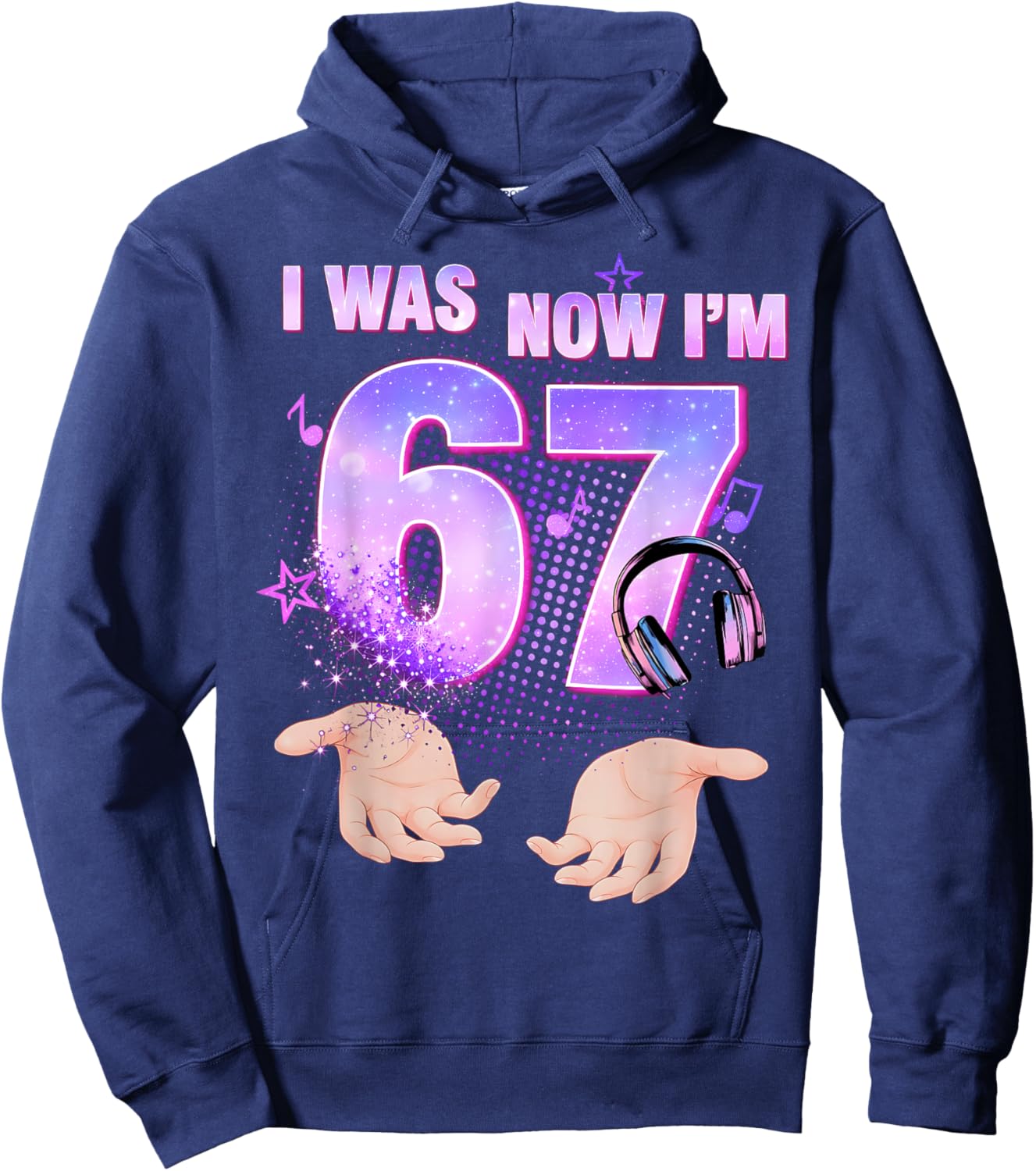 I was 6 Now I'm 7 7th Birthday K-Pop Girl Music Lovers Hoodie - Hoodie | Navy
