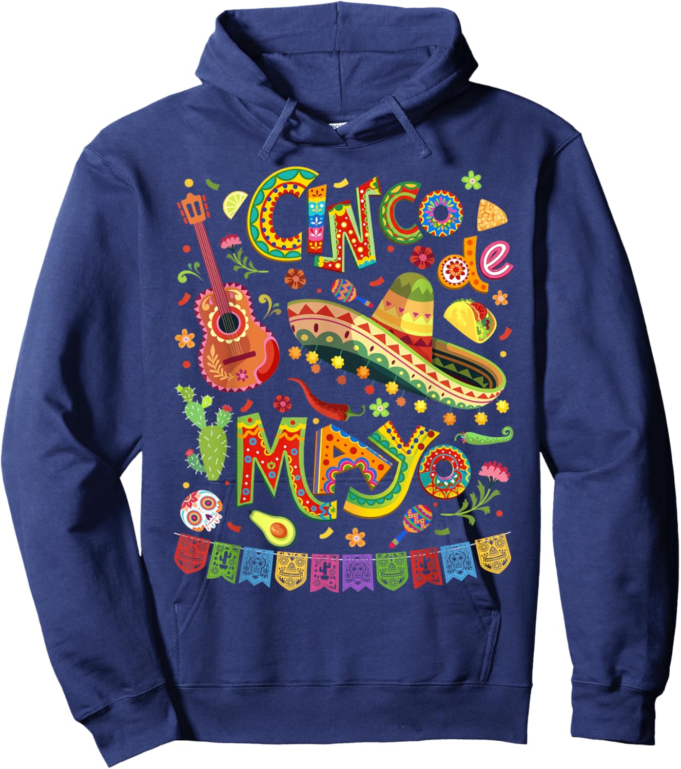 Happy Cinco de Mayo Fiesta Mexican Party 5 De Mayo Men Women Hoodie - Hoodie | Navy