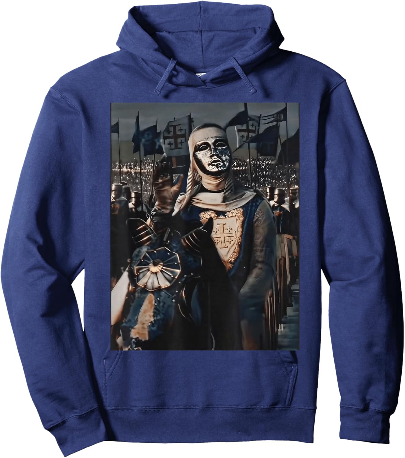 Sliver Mask King Baldwin IV Meme The Leper King Warrior Hoodie - Hoodie | Navy
