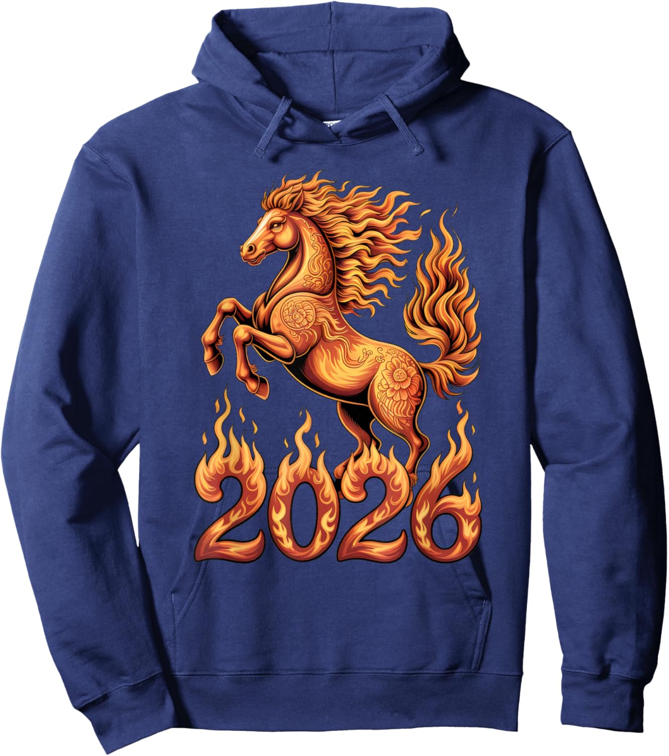 Year of The Horse 2026 Chinese New Year Fire Horse Lunar New Hoodie - Hoodie | Navy