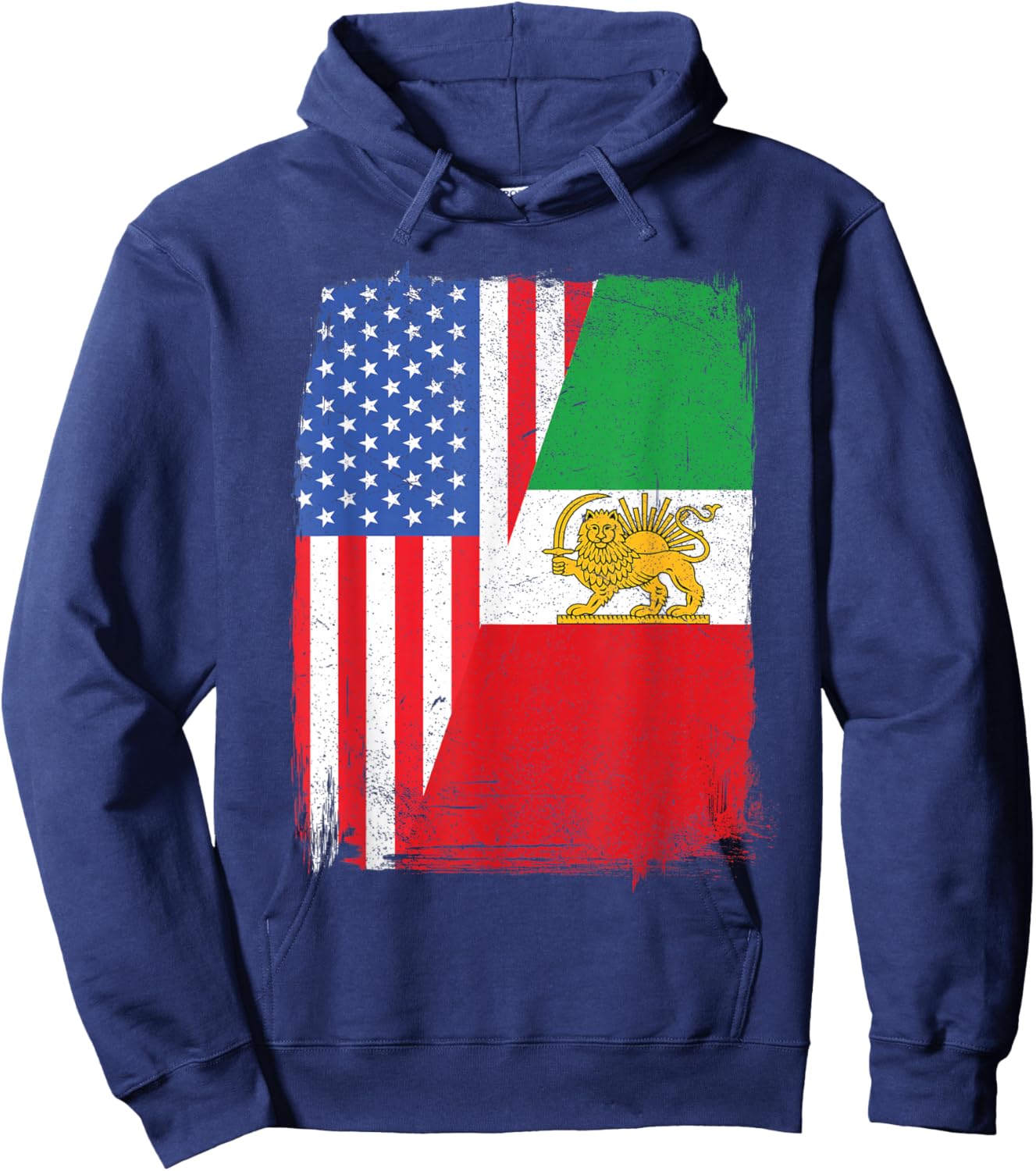 Persian American Flag USA Persia Roots Heritage Hoodie - Hoodie | Navy