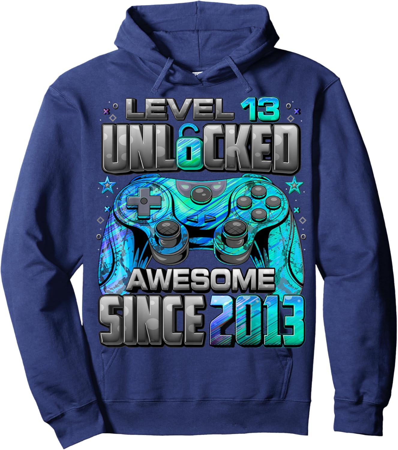 Level 13 Unlocked Awesome Since 2013 13th Birthday Gaming Hoodie - Hoodie | Navy