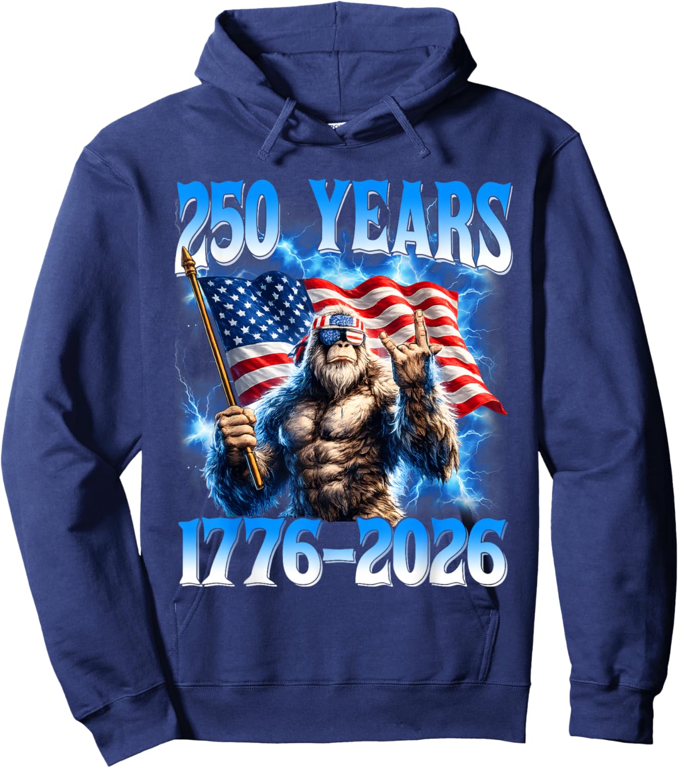 250 Years American 1776 2026 250th USA Patriotic 4th of July Hoodie - Hoodie | Navy