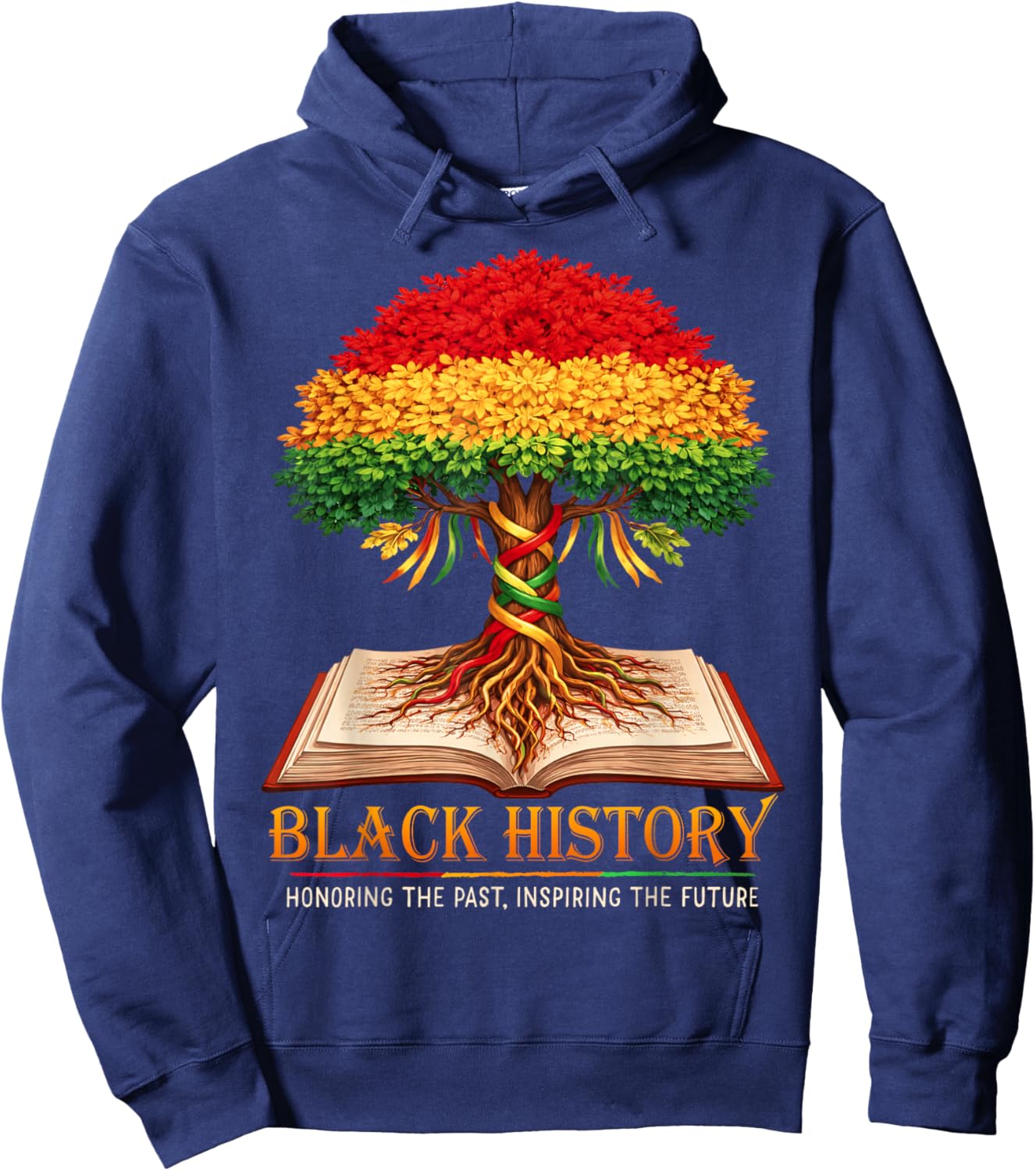 Black History Month Honoring Past Inspiring Future Men Women Hoodie - Hoodie | Navy