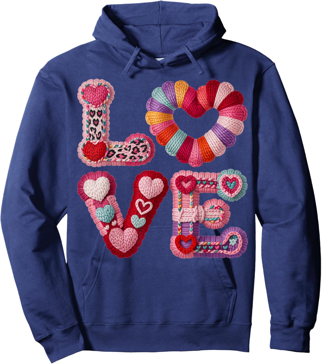 Valentines Day Love Letters Hearts Matching Couples Hoodie - Hoodie | Navy
