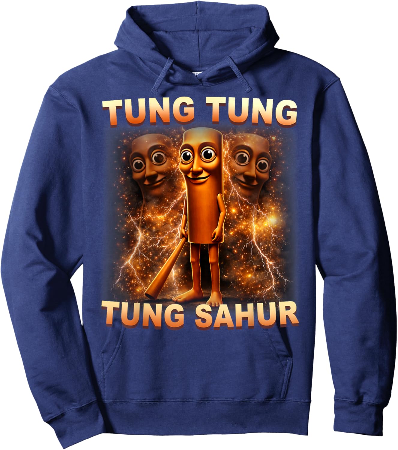 Tung Tung Tung Sahur is Calling Funny Italian Brainrot Hoodie - Hoodie | Navy