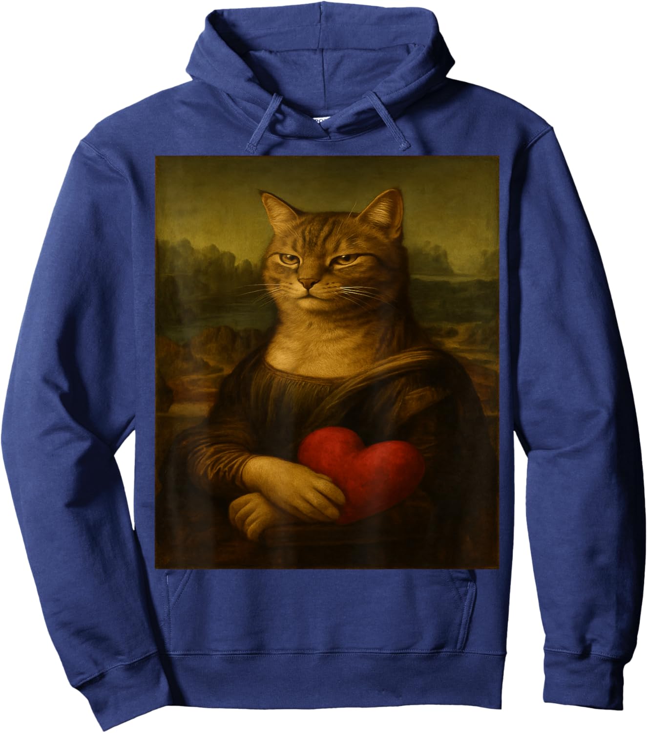 Cat Monalisa Cats Lovers Sarcastic Hoodie - Hoodie | Navy