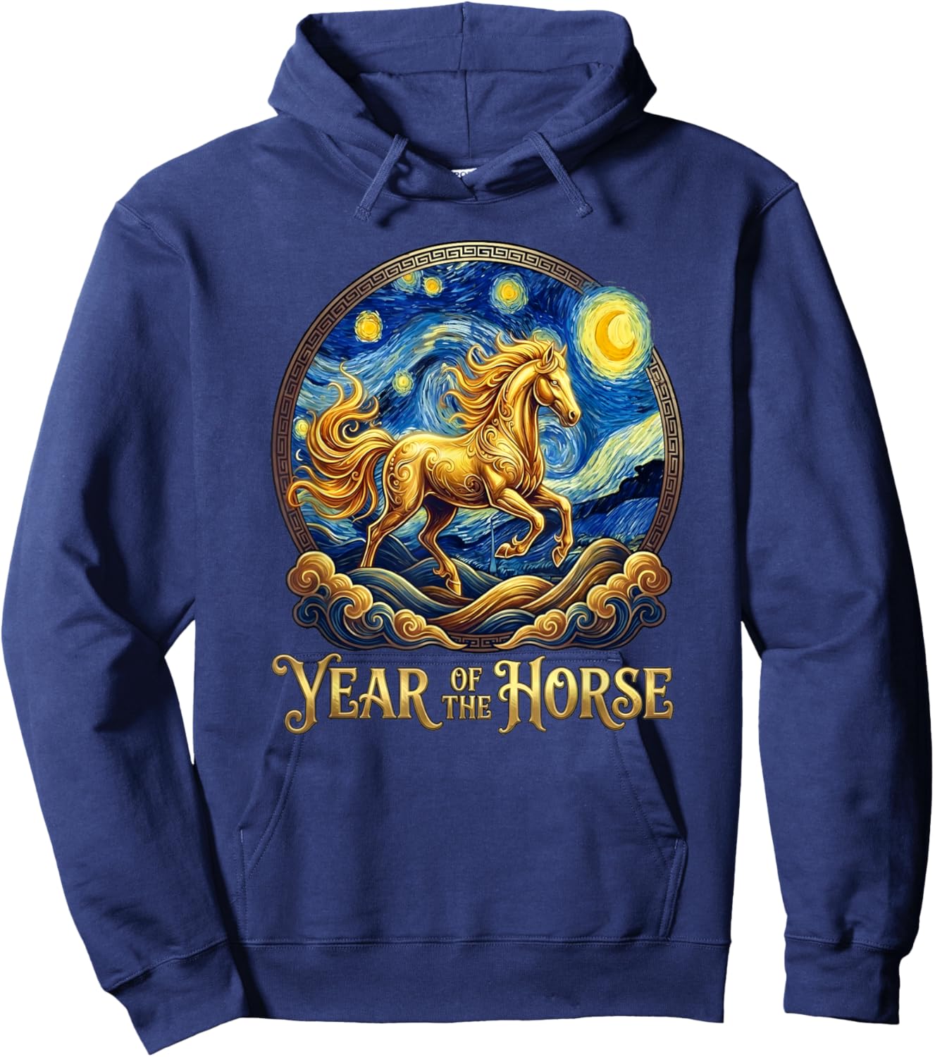 Lunar New Year The Horse Year Chinese Zodiac Fire Horses Hoodie - Hoodie | Navy