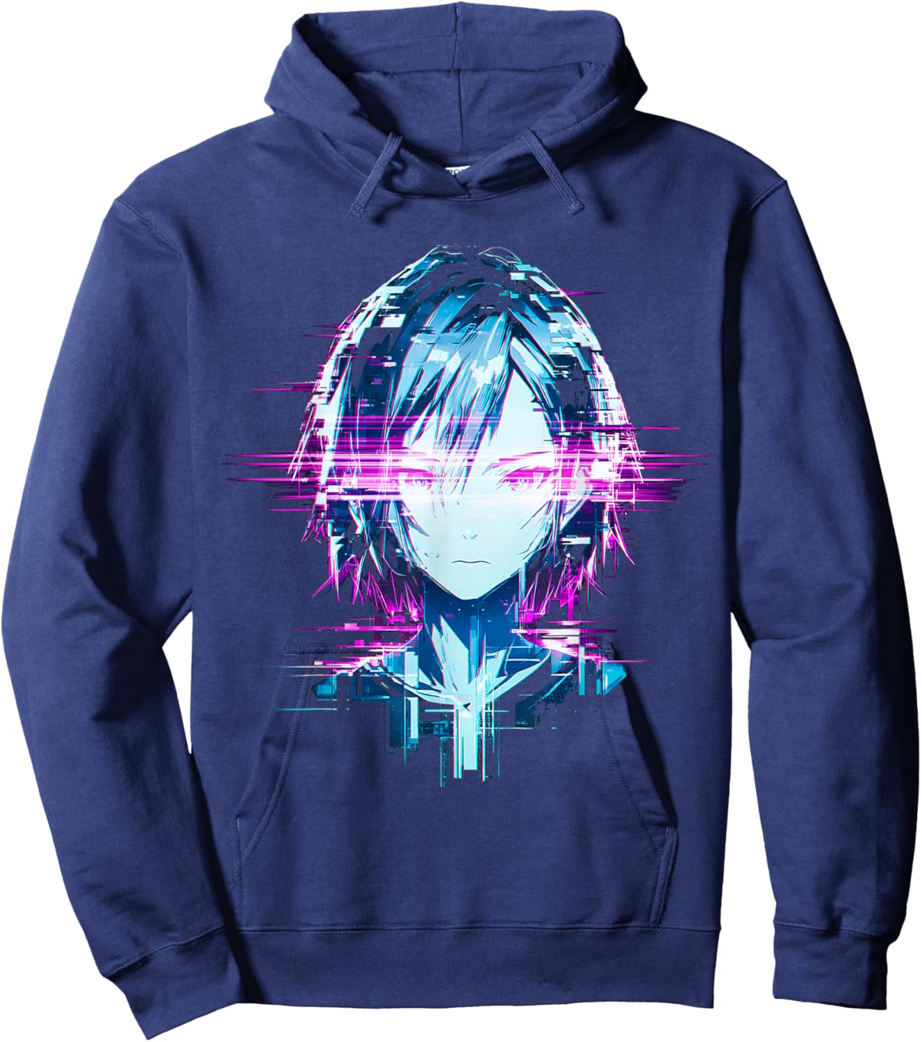 Anime Lover Graphic Otaku Japanese Girl Retro Manga Art Hoodie - Hoodie | Navy