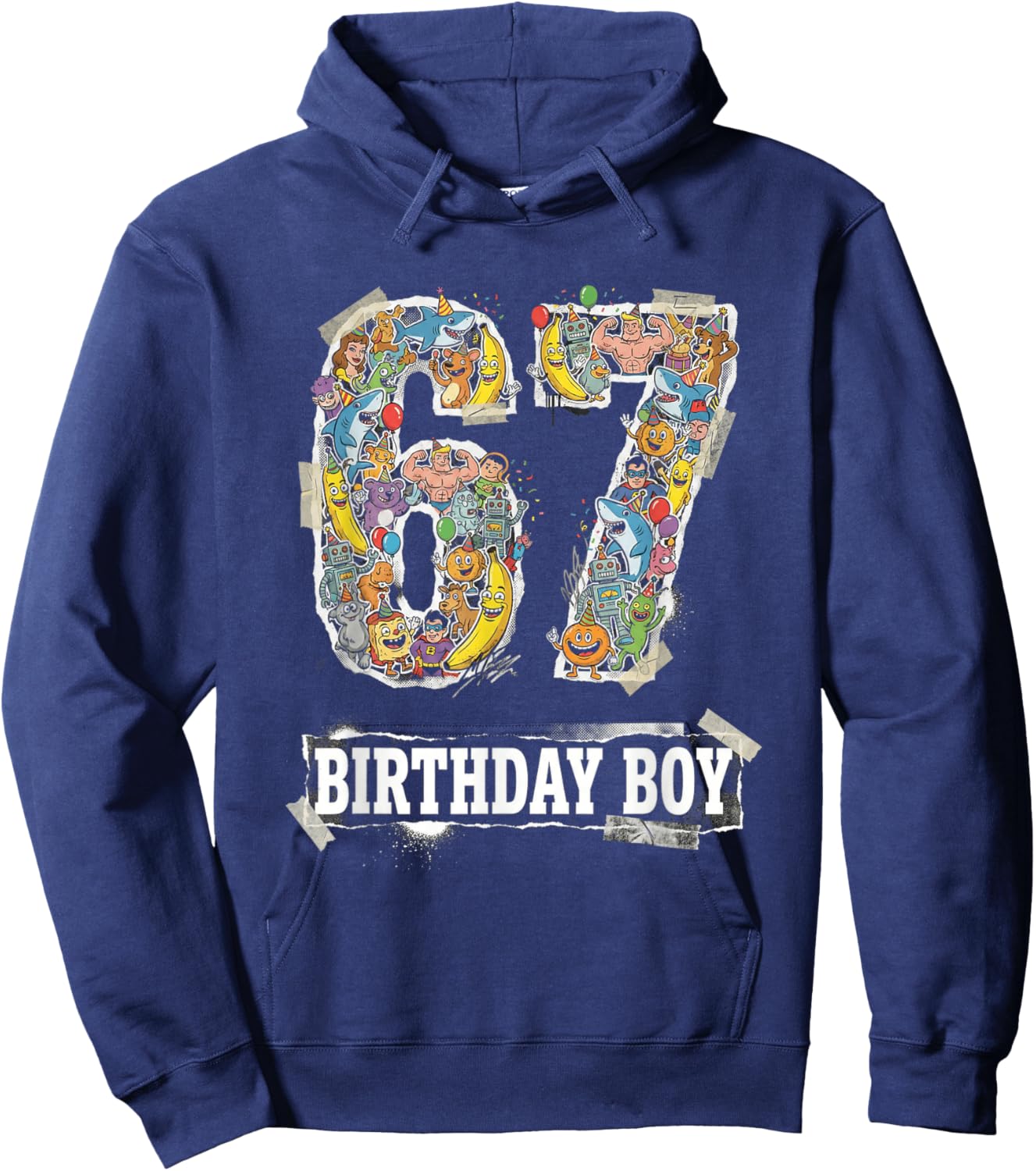 Gen Alpha Brain Rot Meme Hoodie - Hoodie | Navy