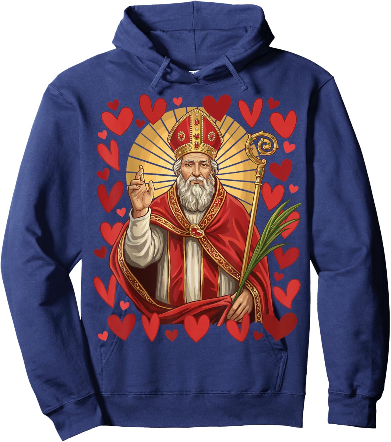 Saint Valentine Catholic St Valentines Patron Saint of Love Hoodie - Hoodie | Navy