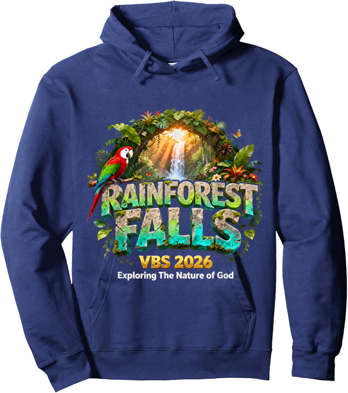 Rainforest Falls VBS 2026 Exploring The Nature of God Hoodie - Hoodie | Navy