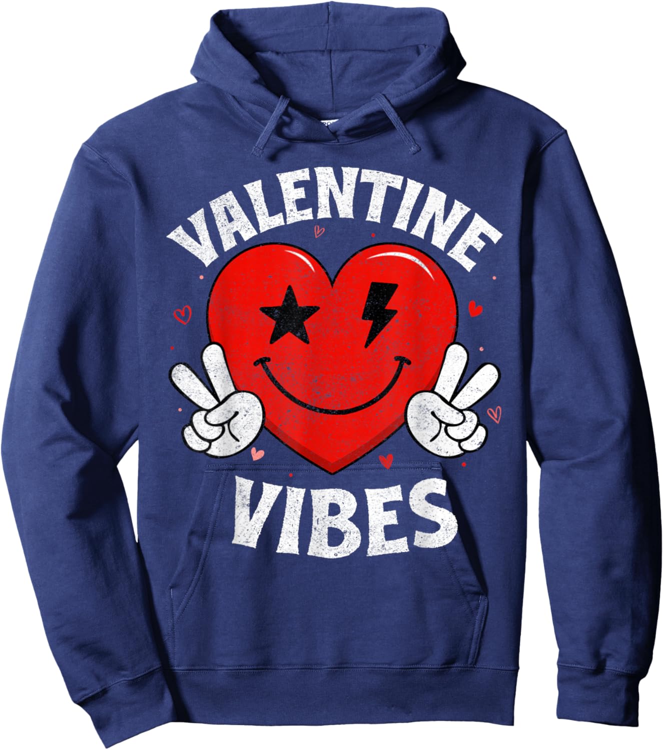 Valentine Vibes Hippie Valentines Day Shirts for Girls Women Hoodie - Hoodie | Navy