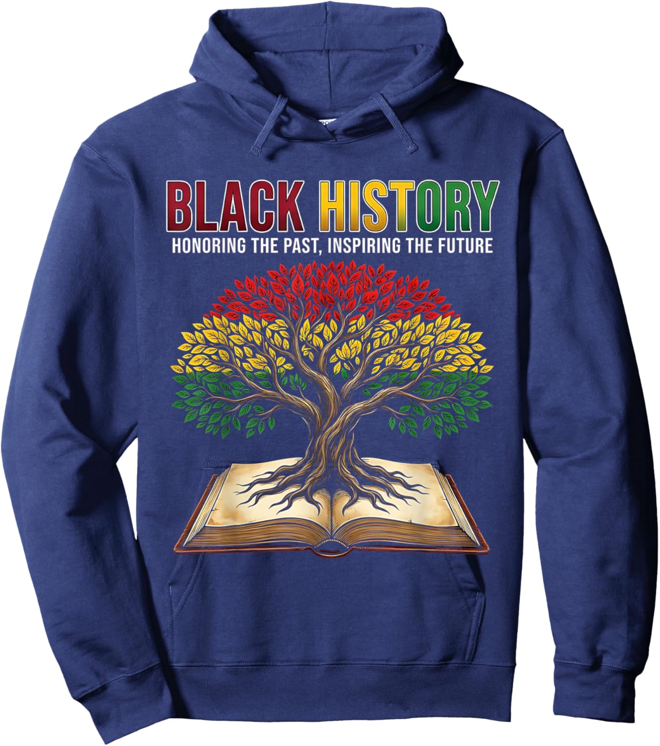 Black History Tree Honoring Past Inspiring Men Women Kids Hoodie - Hoodie | Navy
