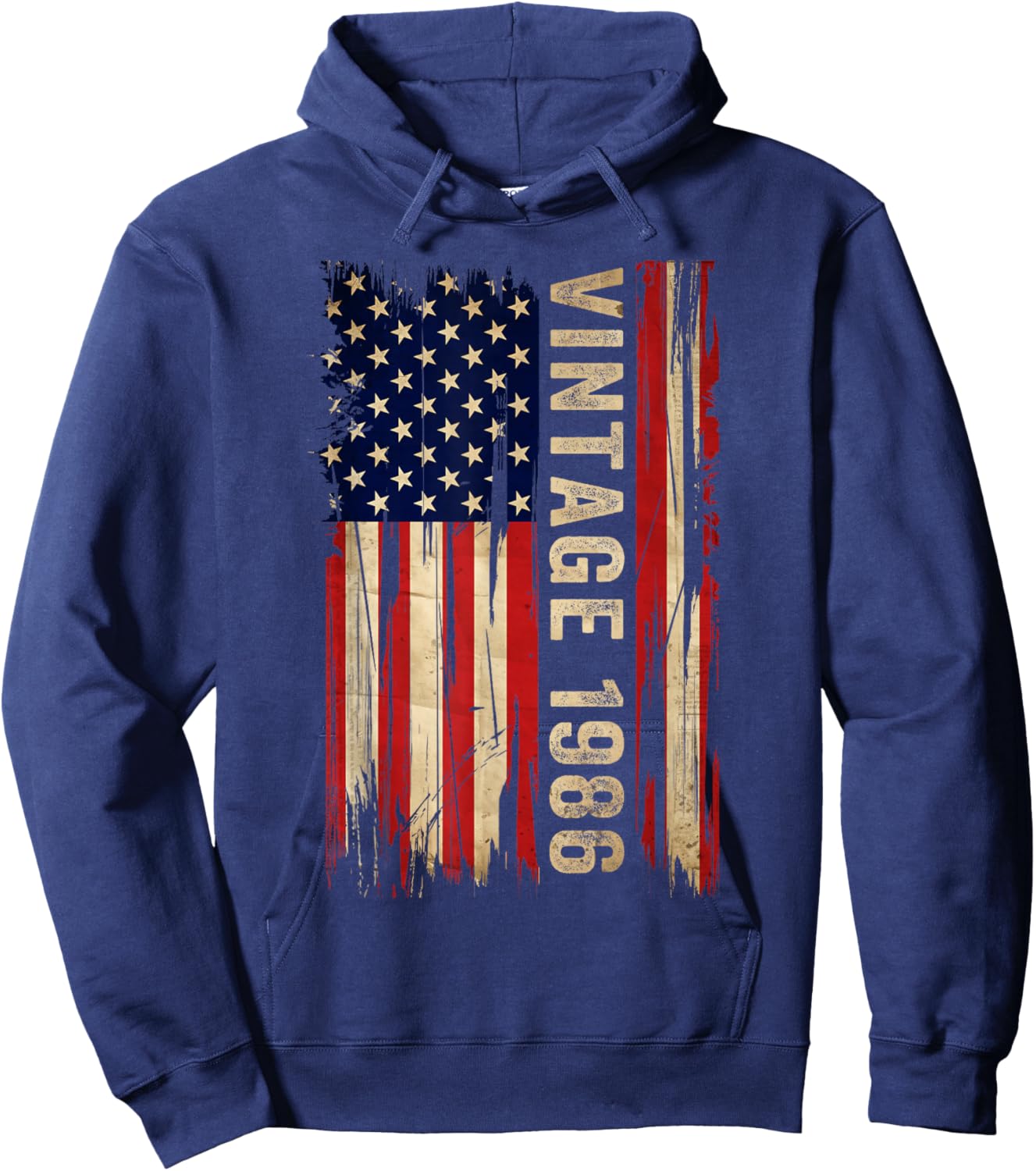 40 Years Old Gifts Vintage 1986 40th Birthday American Flag Hoodie - Hoodie | Navy