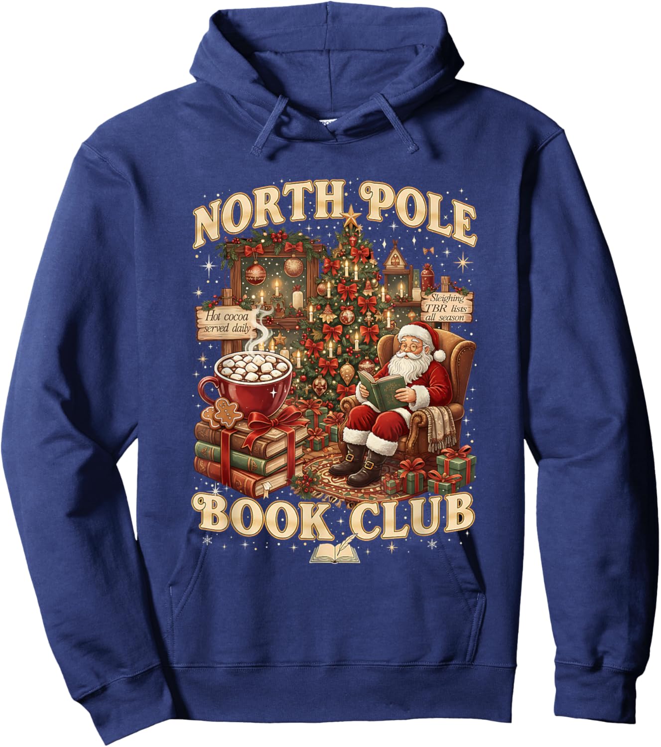 North Pole Book Club Cozy Christmas Reading Gift Hoodie - Hoodie | Navy