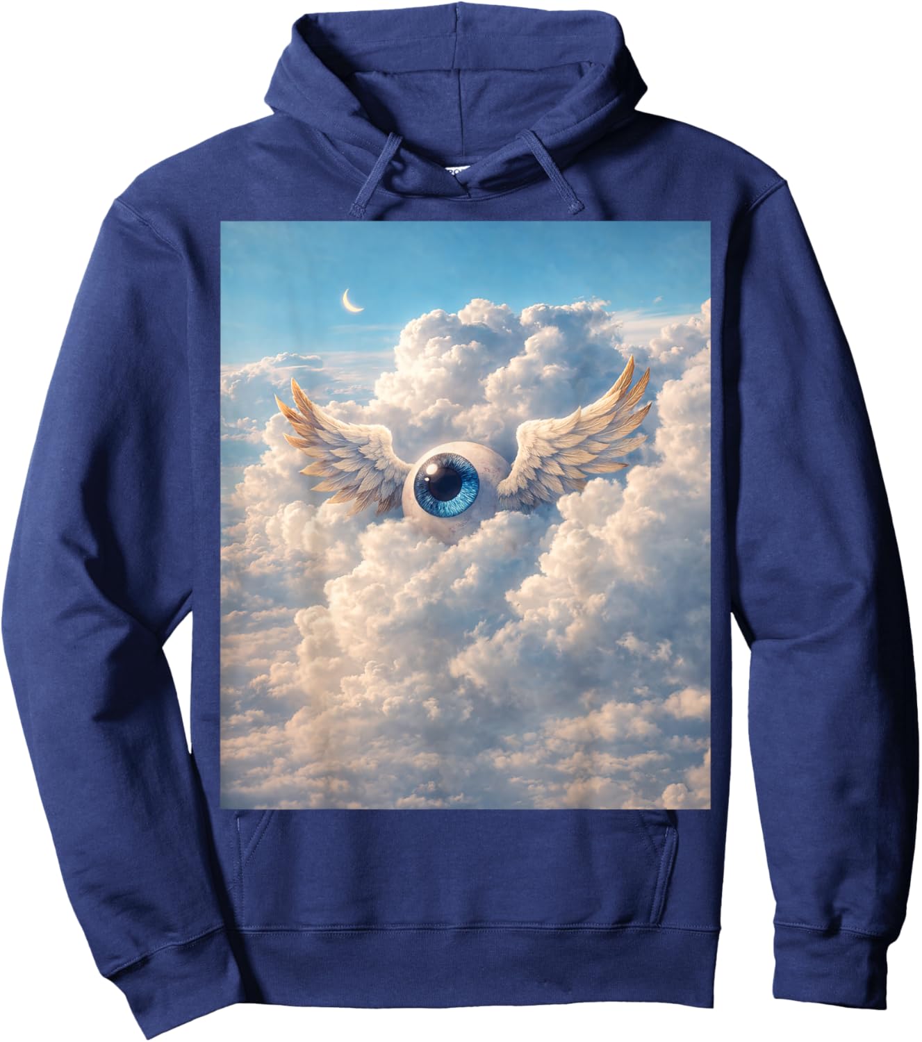 Weirdcore Angel Winged Eye Liminal Space Dreamcore Hoodie - Hoodie | Navy