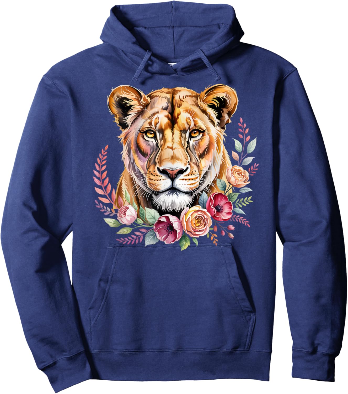 Flower Lioness Floral Lion Animal Lioness Women Lioness Hoodie - Hoodie | Navy
