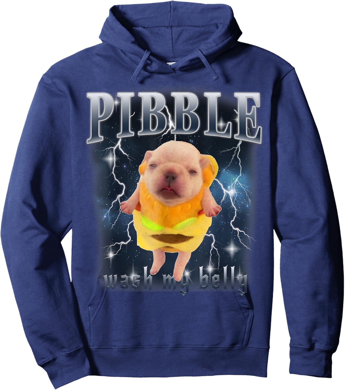 Funny Pibble Meme Wash My Belly Clean My Belly Meme Hoodie - Hoodie | Navy
