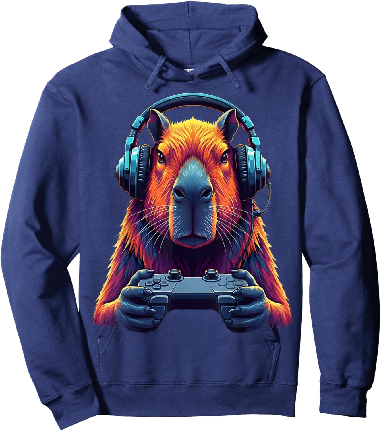 Capybara Funny Video Games Capybara Gaming Gamer Hoodie - Hoodie | Navy