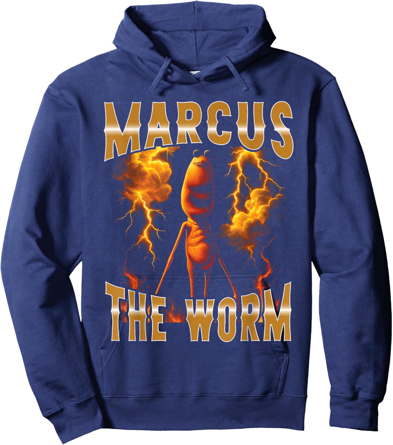 Marcus Worm Meme Humor Playful Retro Vibe Funny People Hoodie - Hoodie | Navy