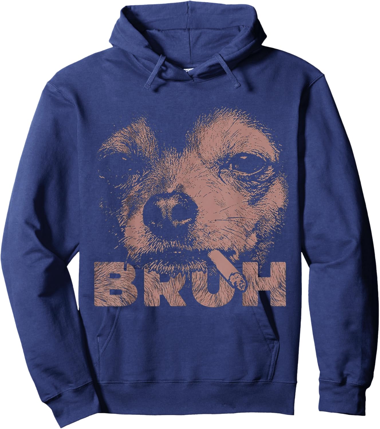 Funny Bruh Dog Smoking Chihuahua Smoking Wearing Sunglasses Hoodie - Hoodie | Navy