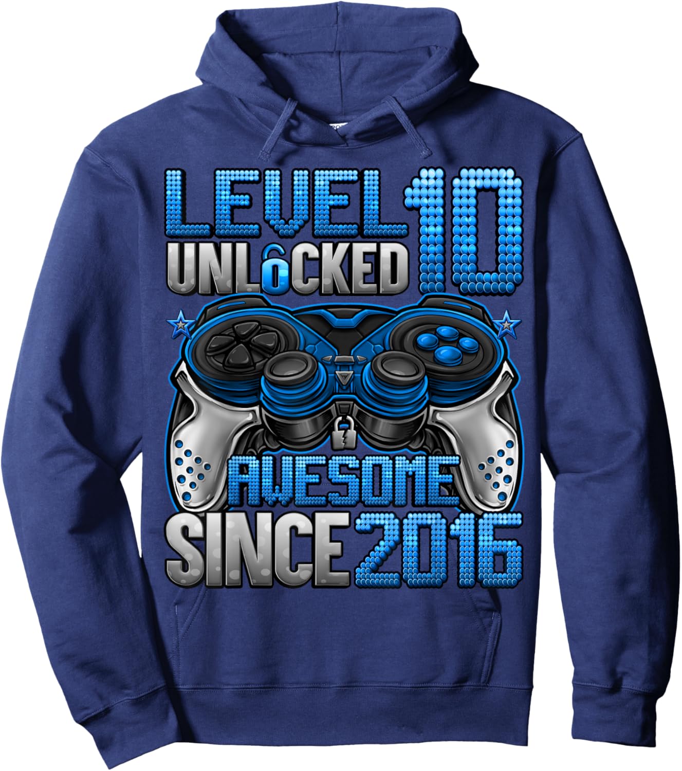 Level 10 Unlocked 10 Year Old Gifts Boys 10th Birthday Boy Hoodie - Hoodie | Navy