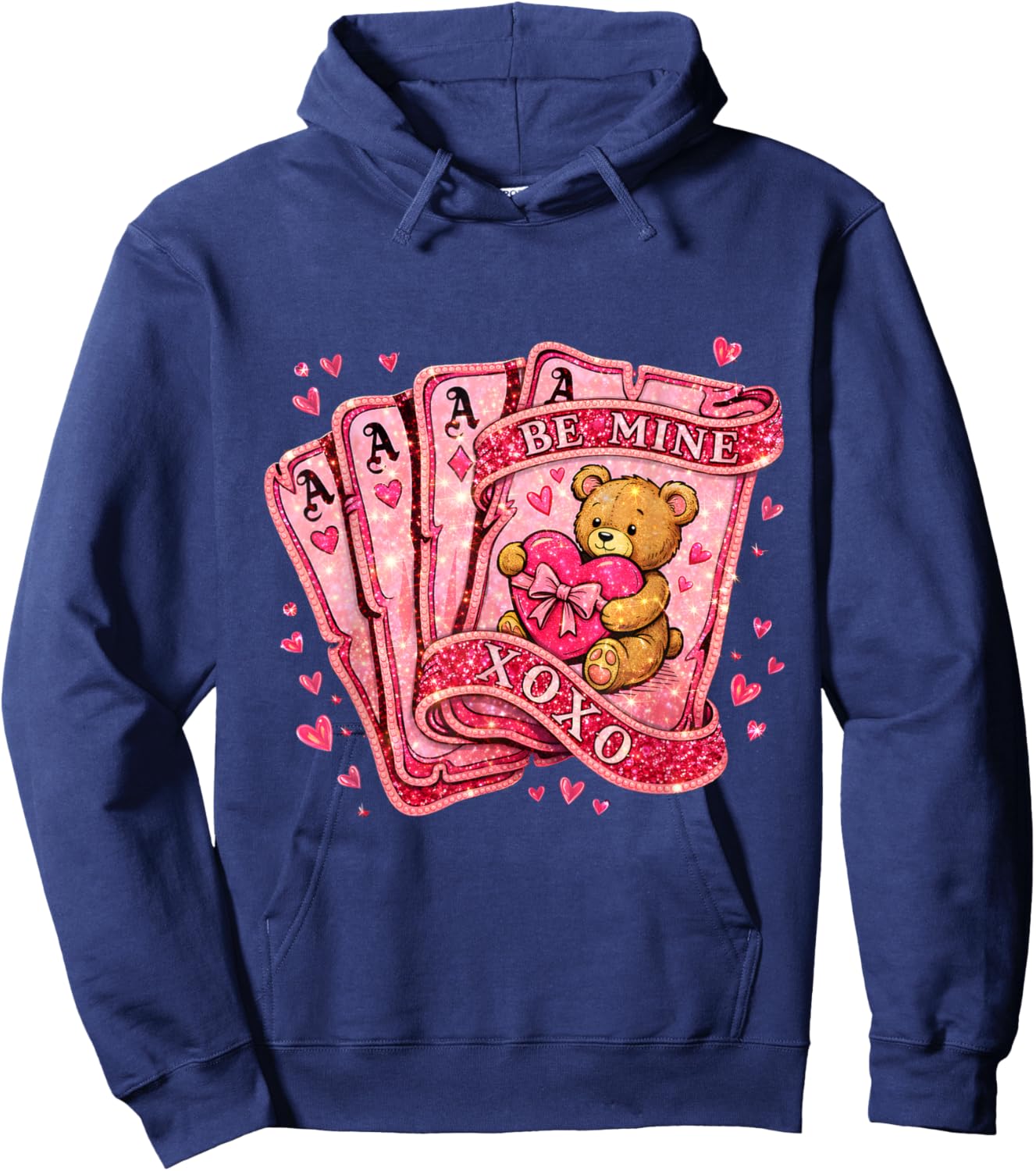 Valentine Coquette Couple Love Cute Hoodie - Hoodie | Navy