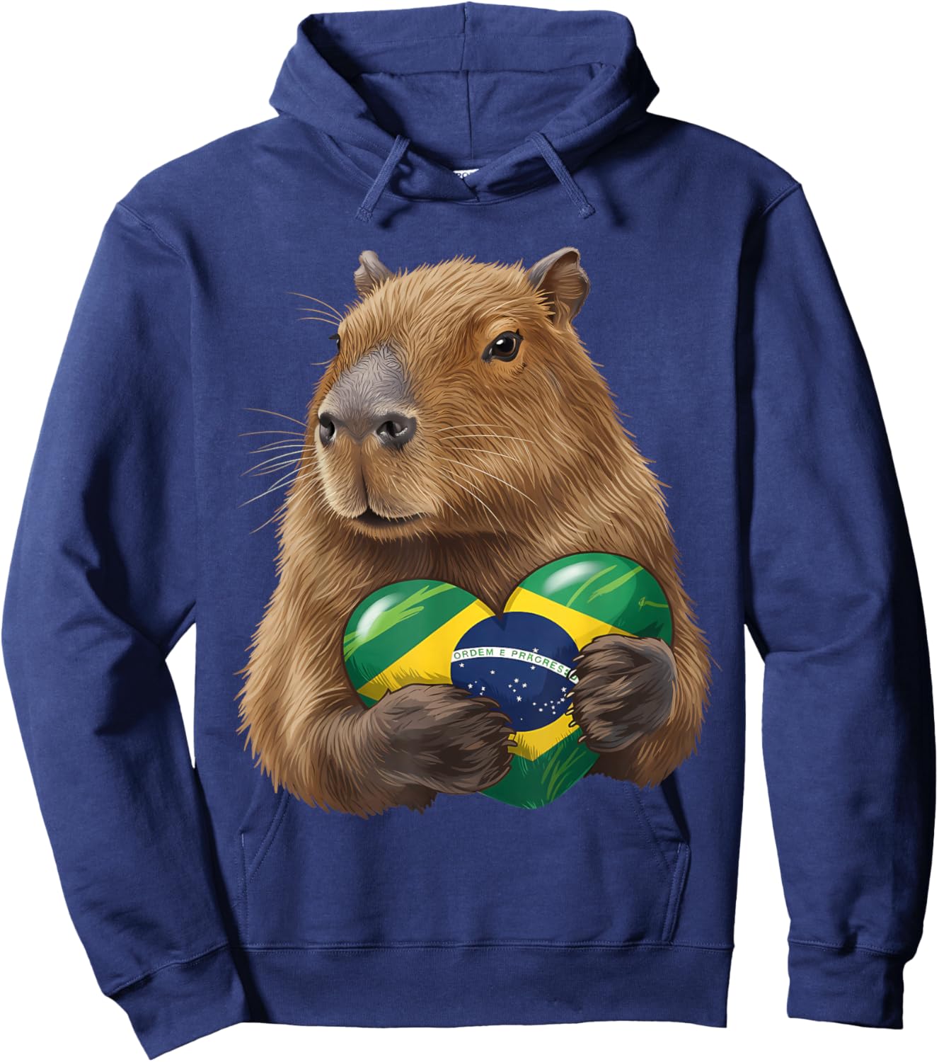 Brazil Flag Capybara Brazilian Roots Brasilian Pride Brasil Hoodie - Hoodie | Navy