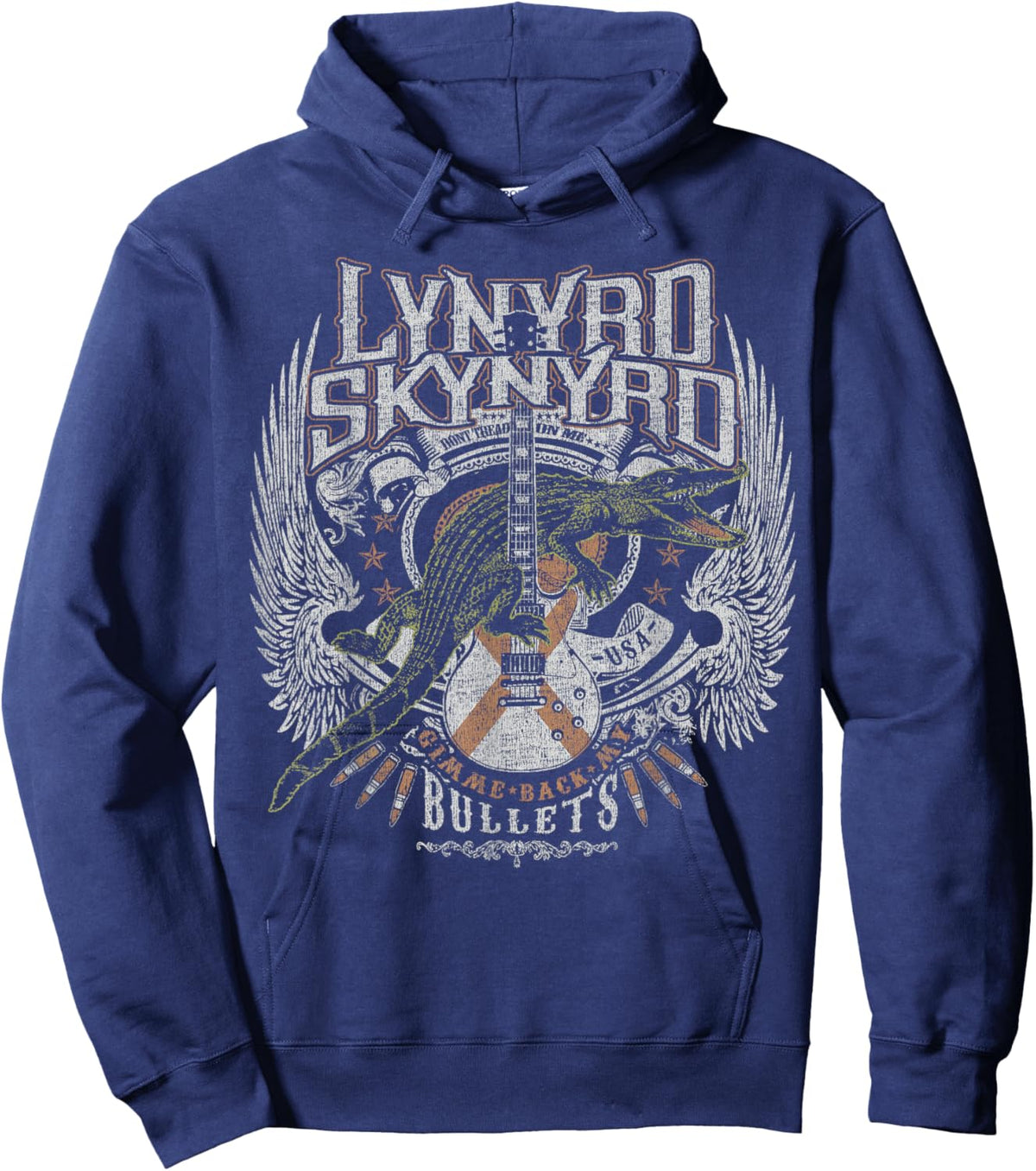 Lynyrd Skynyrd Croc Rock Bullet Southern Country Tread On Me Hoodie - Hoodie | Navy