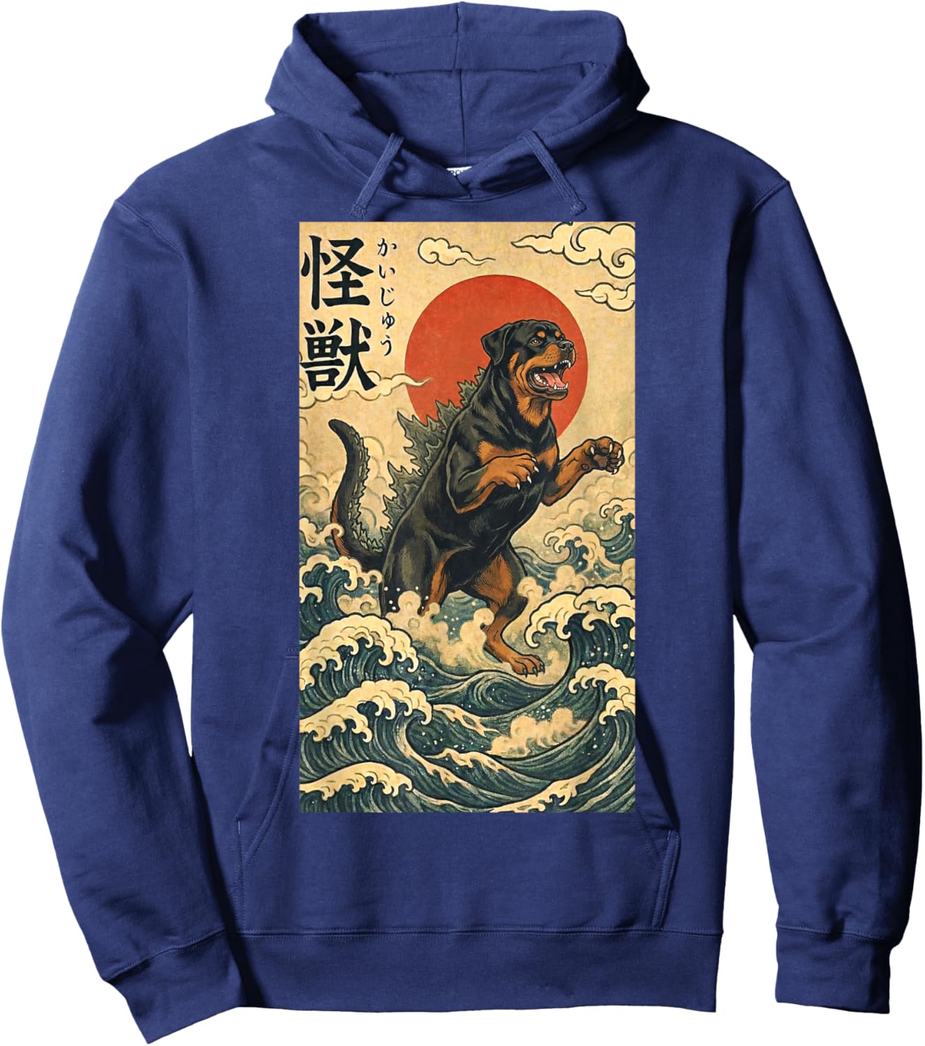 Rottzilla Rottweiler Japanese Art Funny Dog Hoodie - Hoodie | Navy