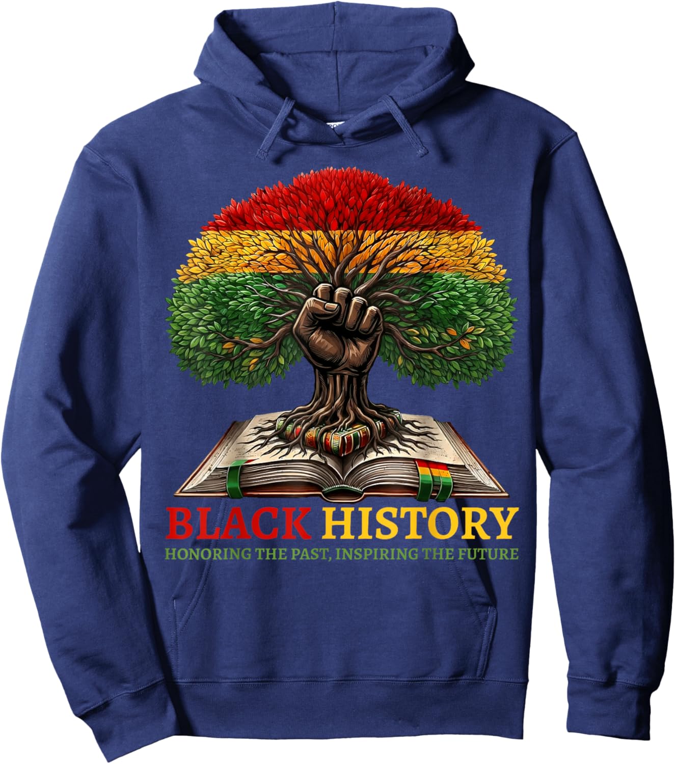 Honoring Past Inspiring Future Black History Month Men Women Hoodie - Hoodie | Navy