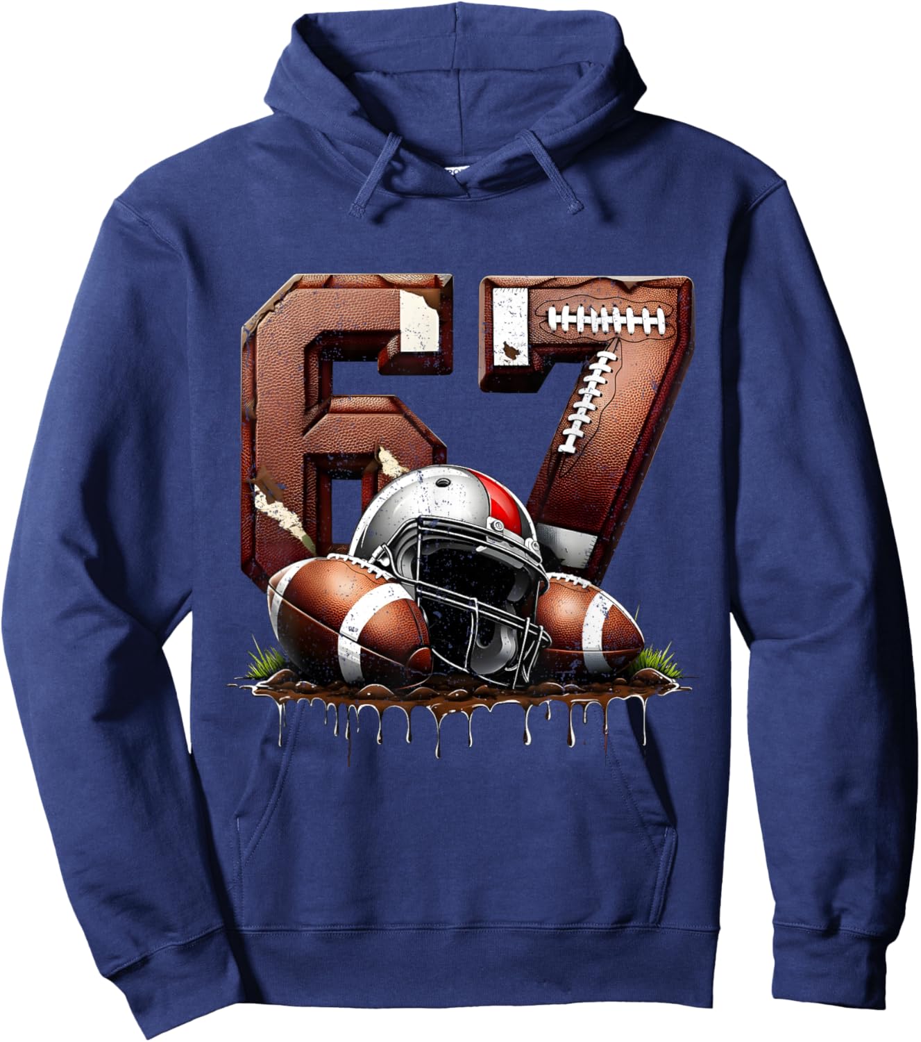 67 Football Funny Sports Meme Game Day Gift Hoodie - Hoodie | Navy