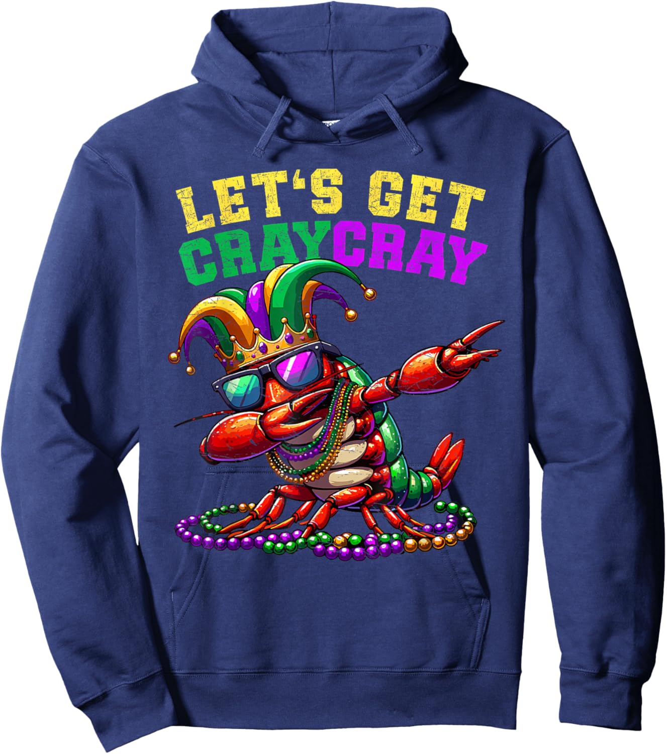 Dabbing Crawfish Costume Kids Boys Men Mardi Gras Hoodie - Hoodie | Navy